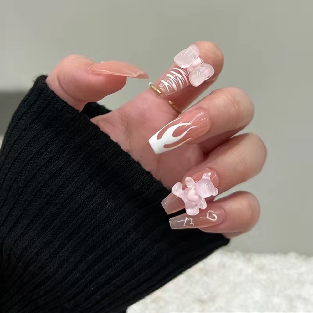 2/$9 LuxuryNail salon quality press on / glue on nails with bows NWT